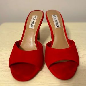 Red Suede Slingback Steve Madden Heel